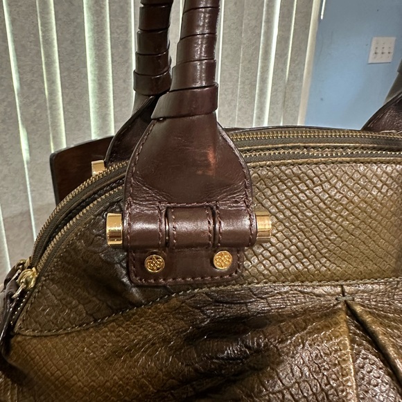 Antonio Malani Snake textured leather handbag/shoulder bag - Picture 5 of 14